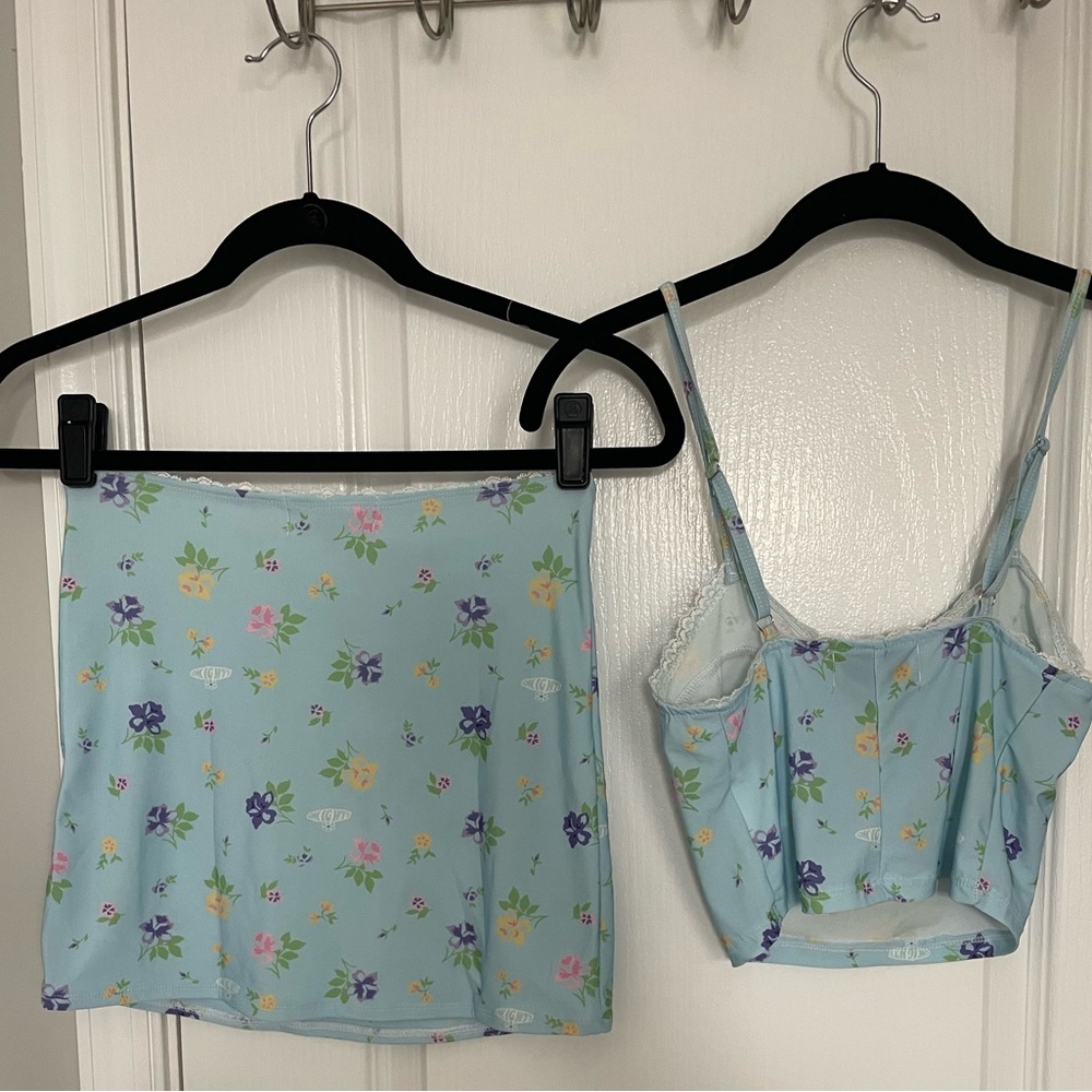 O Mighty Flower Power Mini Skirt & Cami Set